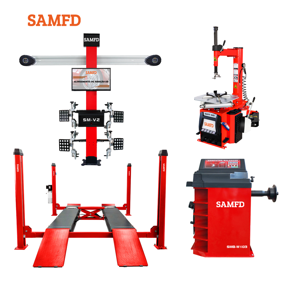 Wheel Alignment Machine - 3D-Achsmessgerät, Kfz-Hebebühne, Reifenmontiermaschine und Auswuchtmaschine Kombi,