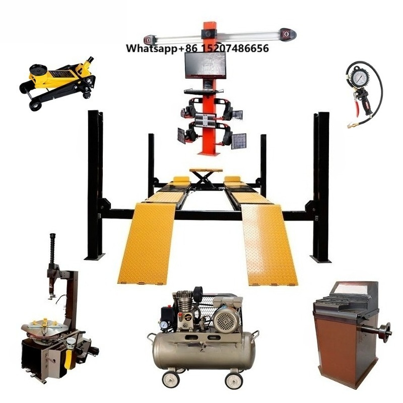 Wheel Alignment Machine - Vier-Säulen-Doppelzylinder-Hydraulikhebebühne für Kfz-Werkstätten mit 3D-Achsmessgerät